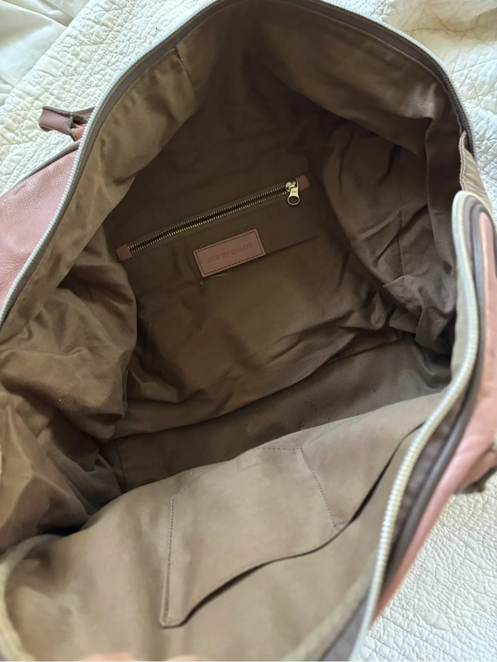 See by Chloé Mauve Leather Briefcase Satchel Bag